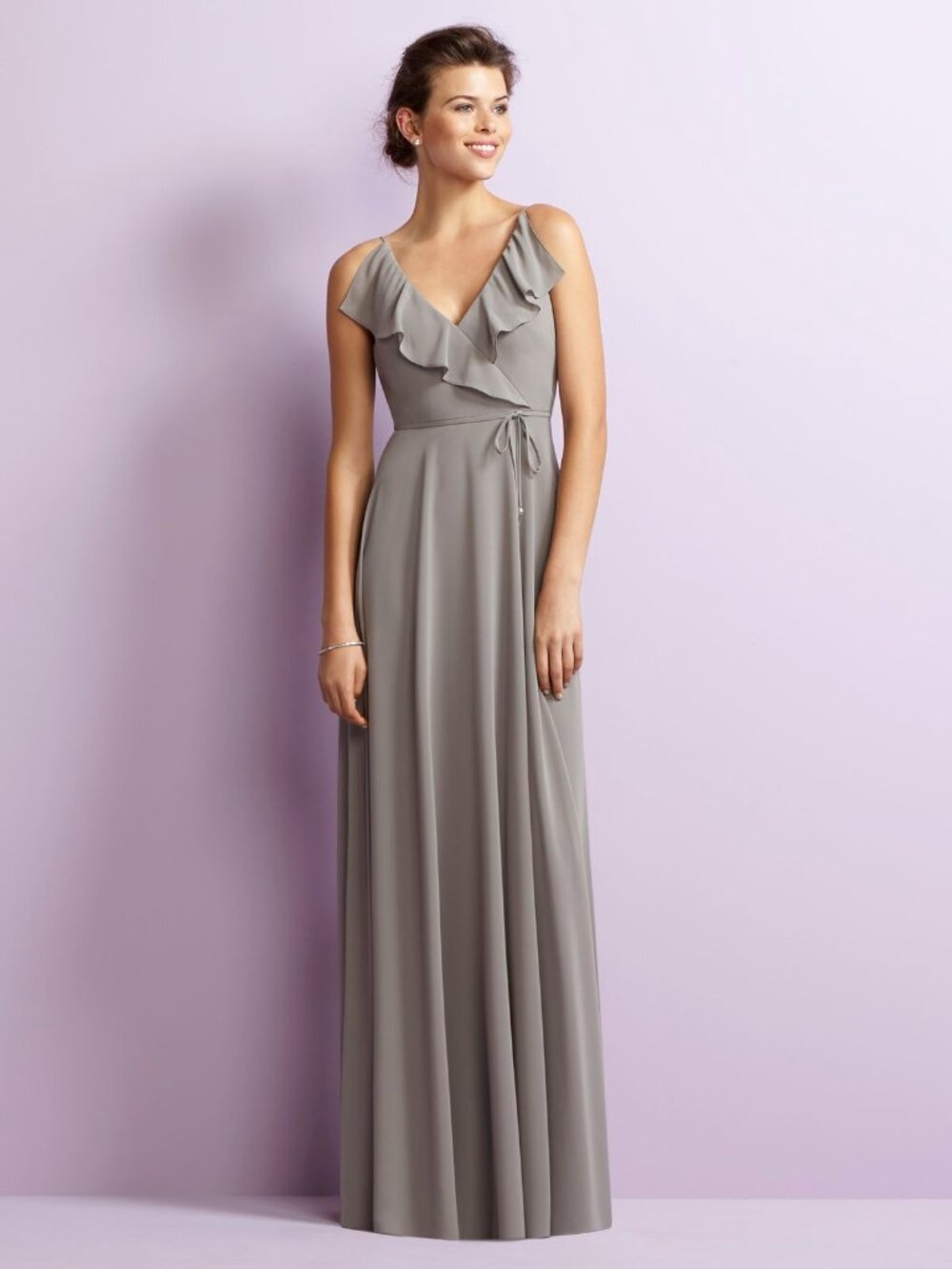 Jenny Yoo JY517 Periwinkle Ruffle Bridesmaid Maxi Dress Size 12